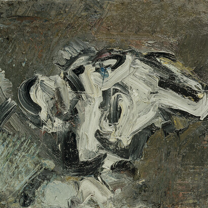 Frank Auerbach, Reclining Head of Gerda Boehm, 1980-81 © Frank Auerbach, courtesy Marlborough Fine Art