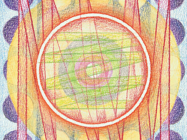 Magical Night #5, coloured pencil on paper, 13 x 13 cm, Mark Weighton, 2011