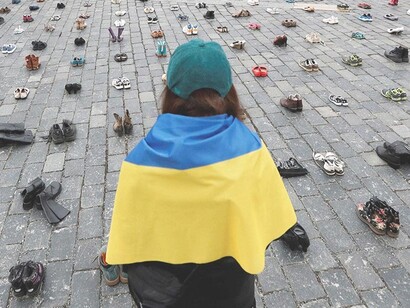 Protesta simbólica por la Guerra de Ucrania