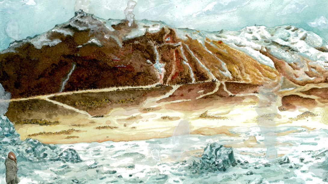 Johanna Thomé de Souza, Myvatn, 2014, Crayon, aquarelle et gouache sur papier, 29,7 x 42 cm, Courtesy Johanna Thomé de Souza