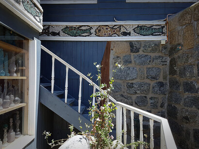 Isla Negra, Cile. Casa di Pablo Neruda, esterni con scala e mosaico