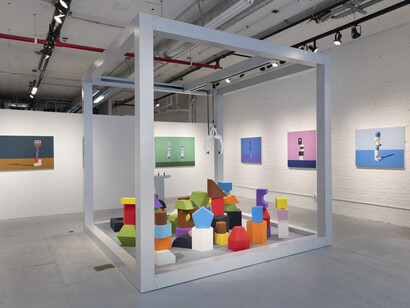 Jennifer Marman and Daniel Borins: Balancing Act, installation view, photograph by Adam Reich. Courtesy of Cristin Tierney Gallery, New York