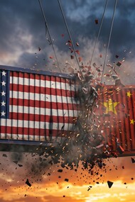 The Chinese and American containers clashing on the trade and economic front