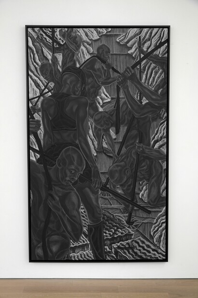 Toyin Ojih Odutola, U22. Adijatu straße, ausstellungsansicht. Mit freundlicher genehmigung des Hamburger Bahnhofs