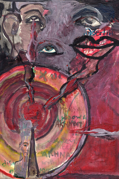 Anna Boghiguian, Untitled, 2011. Paint and white pencil on paper, 15 3/4 X 11 3/4 in (40 x 30 cm). Courtesy the artist and Sfeir-Semler Gallery, Beirut/Hamburg