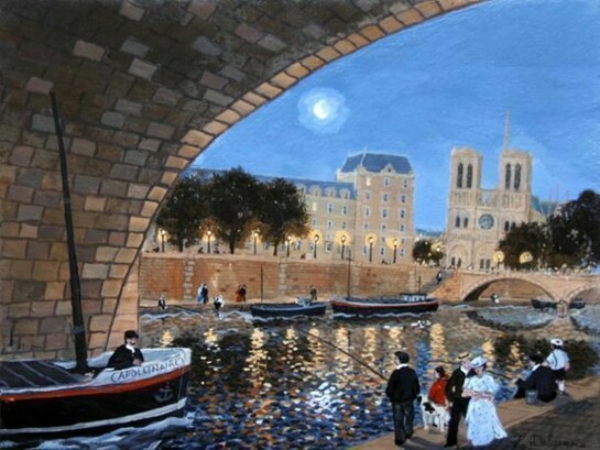 Fabienne Delacroix, Sous le pont coule la Seine, 2013, Acrylic On Canvas, 10½" x 13¾"