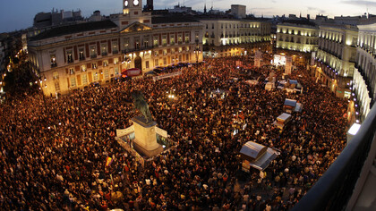 Movilización ciudadana en la Puerta del Sol de Madrid