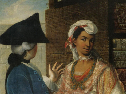 Miguel Cabrera 1695-1768, La primera de cinco pinturas de mestizos, un hombre español y una mujer mestiza americana, México