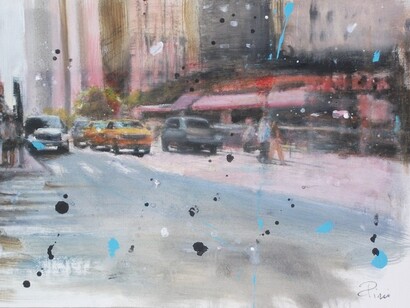 Scorre, olio su tela cm. 21x30