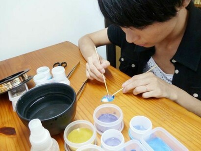 Saori making, photo by modern shippo atelier Pray