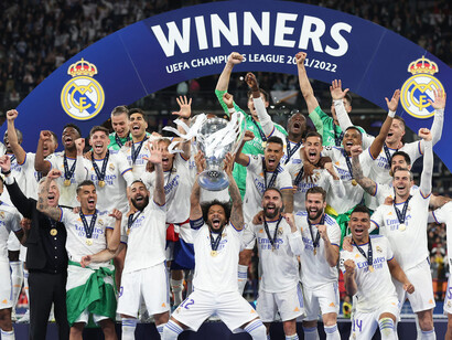 El equipo Real Madrid, ganador del la Champions League 2021-22