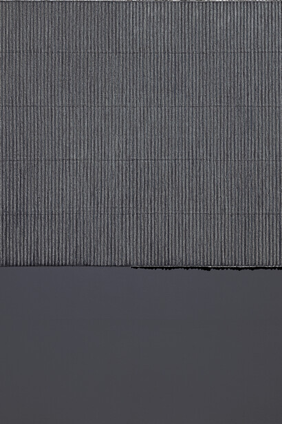 Park Seo-Bo, "Ecriture(描法)No. 980308" 1998, Black ink, white clam and oyster shell powder and glue with Korean, Hanji paper on canvas, 228 x 182 cm / 89 3/4 x 71 3/4 in, Courtesy Galerie Perrotin