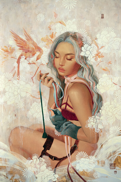 Soey Milk, Morando-  fire bird. Courtesy of Corey Helford Gallery