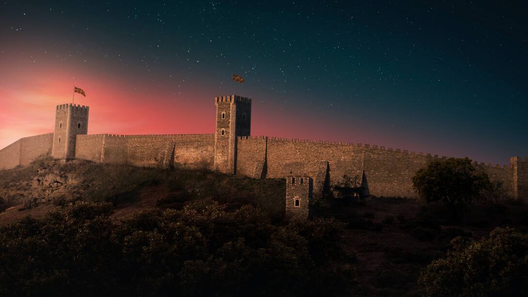 Muro de la Fortaleza de Skopje en Macedonia