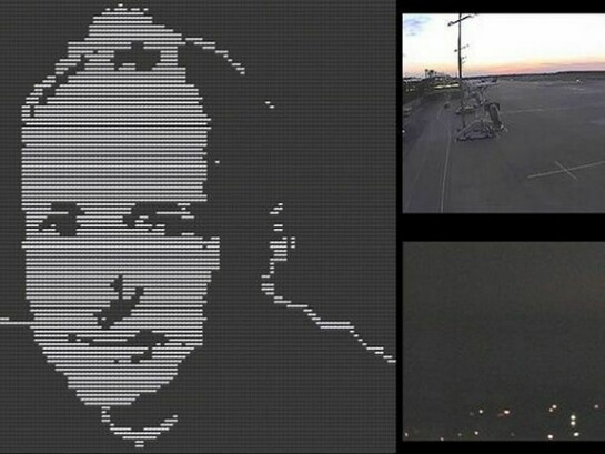 A live portrait of Tim Berners-Lee (an early warning system), 2012, Digital projection from online sources
