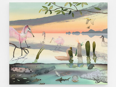 Matt Belk, Tulum, 2023, Acrylic on canvas, 40 x 47 inches, 101.5 x 120.5 cm. Courtesy of the artist and The Hole, New York