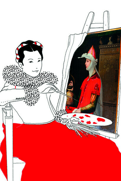 Illustration by Carlotta Passarini for "Io, Lavinia. The first painter", text by Paola Goretti