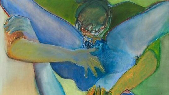Joan Semmel, Untitled (1971), Oil on Canvas, 70h x 80w in (177.8h x 203.2w cm)