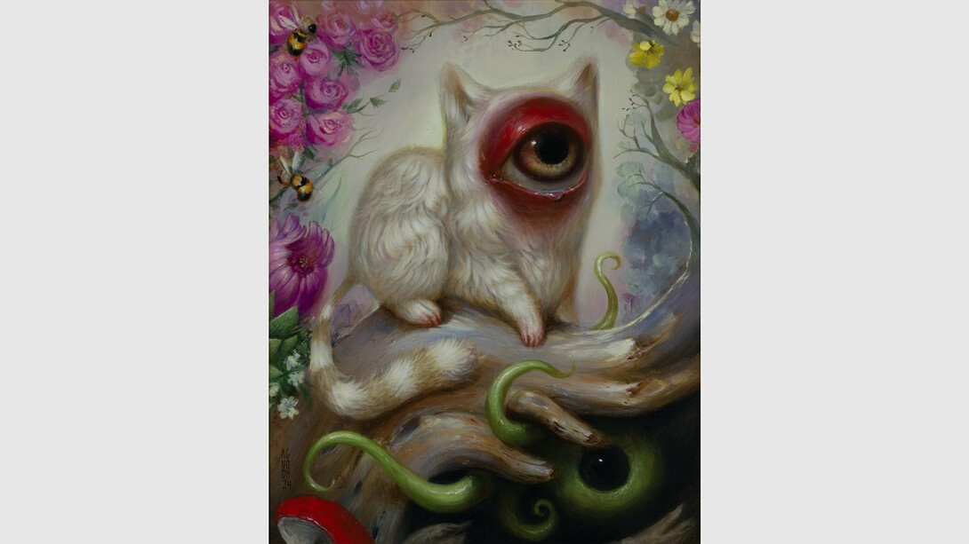 Jesús Aguado, Lost Pet, Acrylic on wood panel, 50 x 40 cm. Courtesy of DCG and the artist
