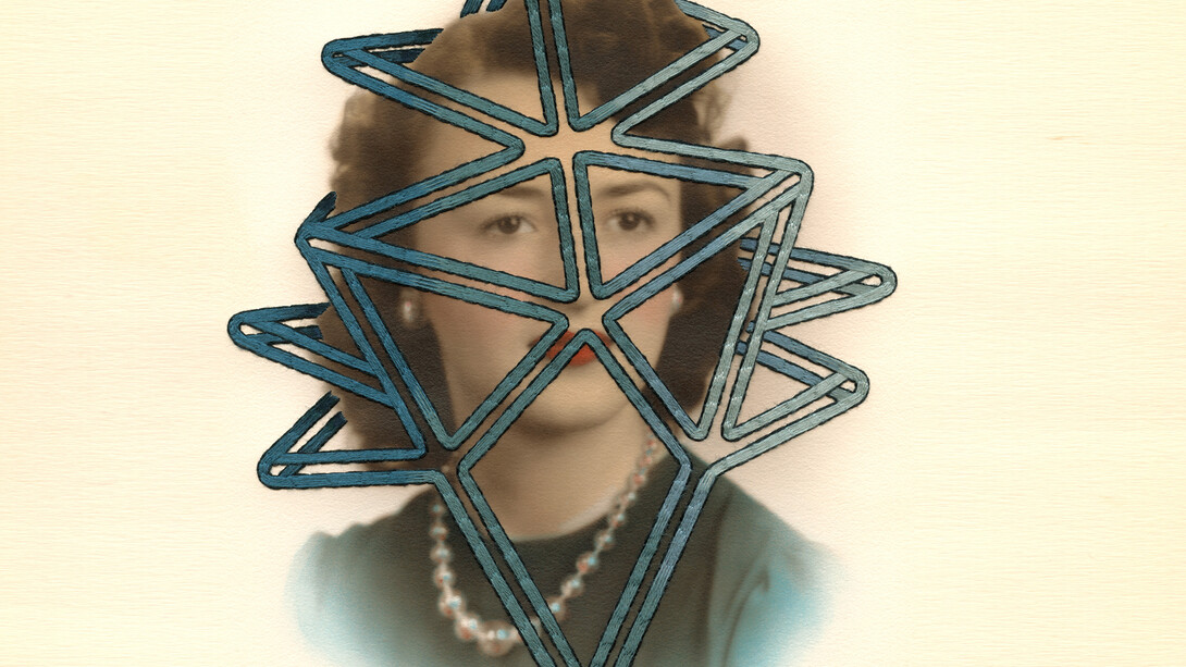 Julie Cockburn, Donna, 2014, Hand embroidery on found photograph, 25.4cm x 20.3cm, © Julie Cockburn, Courtesy of Flowers Gallery London and New York