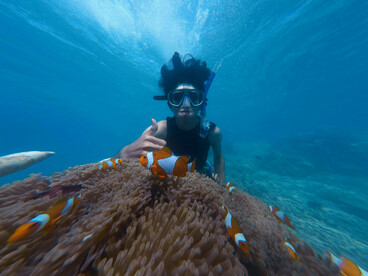 A snorkeler while exploring Cyprus’ popular scuba and snorkeling sites