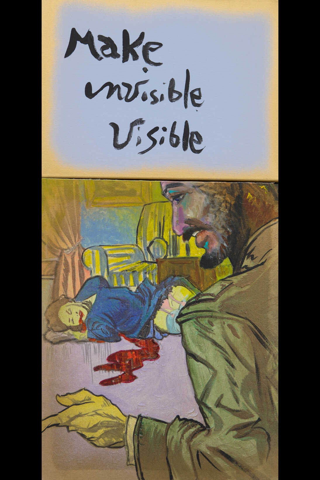 Archie Rand and Bob Holman, Make Invisible Visible, 2017. Courtesy of Freight + Volume