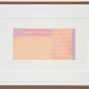Channa Horwitz, Moiré (with angle motif), 1983, Ink on mylar, framed, 56,3 x 76,4 cm © All rights reserved, Courtesy Estate of Channa Horwitz and Air de Paris, Paris
