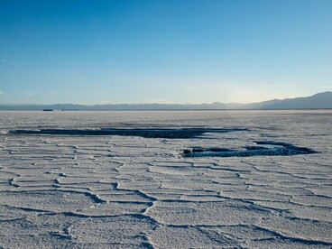 The expansive Salinas Grandes salt flats in Salta, Argentina, symbolizing the natural resources at the center of growing geopolitical and economic interests