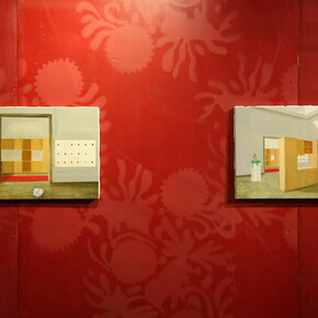 Paolo Chiasera, San Gerolamo, 2011, 5 elementi, olio su tela 
