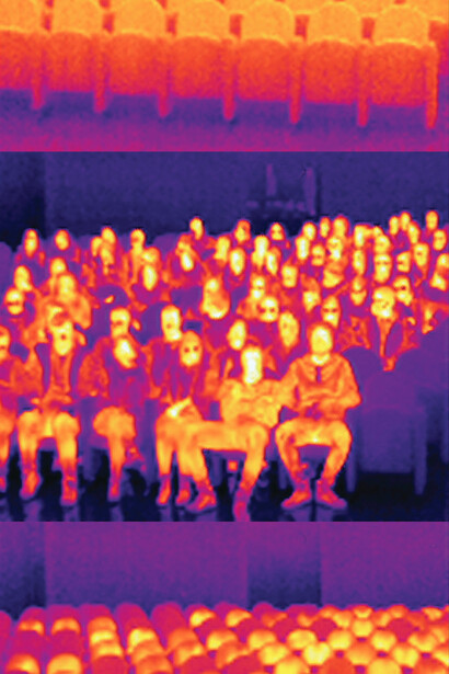 Stefano Cagol , The Body of Energy ( of the mind ) , 2014-2015 . transnational project , participatory actions , van, infrared camera , HD video . In the pictures the actions at the Museum Folkwang in Essen (31 January 2015) , at the University of Salerno ( 11 March 2015 ) and at the MAXXI in Rome ( 13 March 2015 ) . VISIT Prize Foundation RWE , Essen , Germany . Courtesy RWE Foundation , the artist
