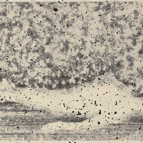 Comatose, 2014-16, Sanded book page, 25.5 x 18.3 cm © David James, by courtesy of the artist