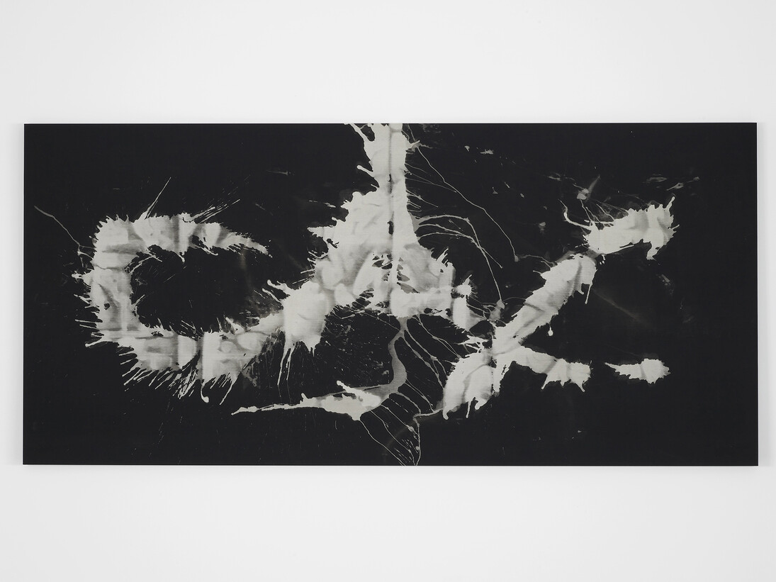 Valentina Liernur, ahh…ah…#1, 2014, Denim, bleach, 130 x 280 cm / 51.1 x 110.2 inches, Courtesy of Campoli Presti, London / Paris