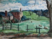 Sir William Gillies, The Manse near Bolton, Midlothian, pencil & watercolour