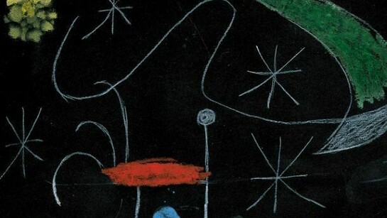 Joan Miró, Senza titolo, 1967 Guazzo e pastello a cera su cartone, 15x24,8 cm Fundació Pilar i Joan Miró, Mallorca © Successió Miró by SIAE 2012 Foto: © Joan Ramón Bonet & David Bonet / Cortesía Archivo Fundació Pilar i Joan Miró a Mallorca