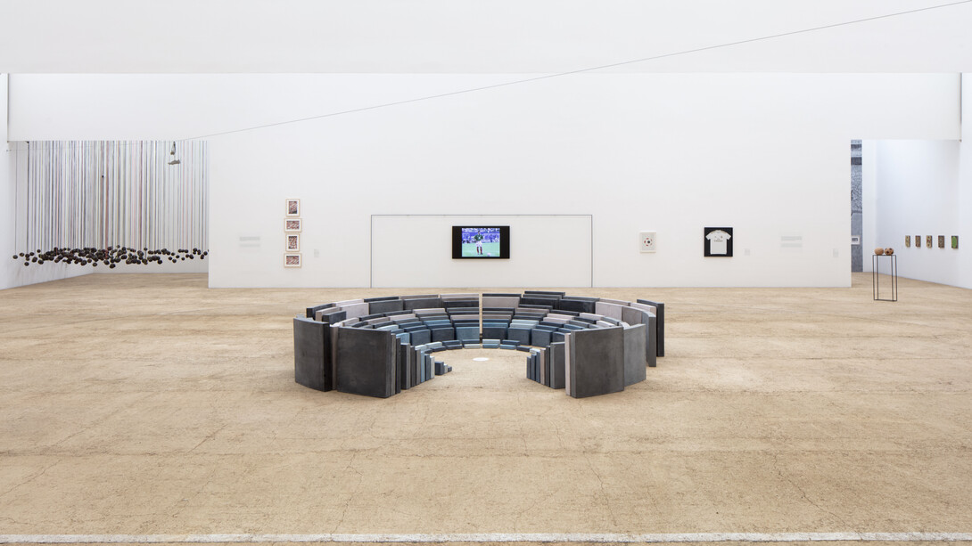 Fútbol y arte: esa misma emoción, vista de exhibición. Cortesía del Museo Jumex