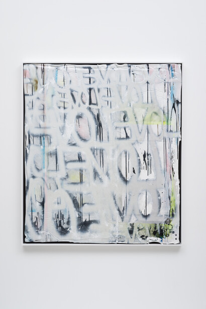 Kendell Carter, Dirty Waves, 2016, Cast latex and aerosol float mounted in frame, 54 x 48 in.  Courtesy of Edward Cella Art & Architecture  