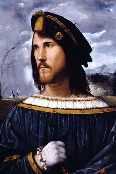 Altobello Melone (Cremona 1490/91 – Cremona ante 1543) Ritratto di gentiluomo (Cesare Borgia?), c. 1513 - olio su tavola, cm 58.1 x 48.2 - Bergamo, Accademia Carrara