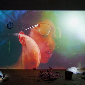 Trisha Baga
Mollusca & The Pelvic Floor, 2018
Installation view, Greene Naftali, New York, 2018 Courtesy the artist and Greene Naftali, New York Photo: Martha Fleming-Ives