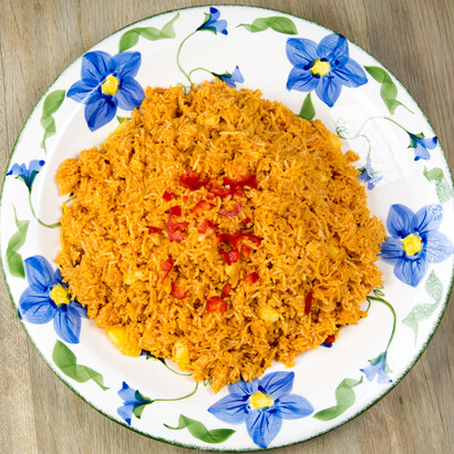 Tomato *dami* rice. Photo Simon Bunegar  