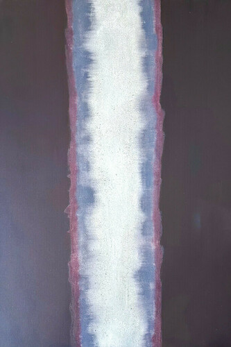 Laura Manuel, Burgundy, Acrylic and Sand on Canvas 36 x 48”/2024