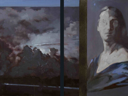 Simone Geraci, Notturno, olio su ardesia, 31 x 41 cm