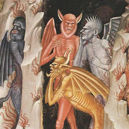 Diavoli di guardia al limbo, Andrea di Bonaiuto, Santa Maria Novella, Firenze