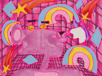 Katherine Bernhardt, Shihab, 2024. Courtesy of David Zwirner Gallery