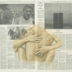 Robert Gober, September 12, 2005–9, Pastel and graphite, over photolithograph, on ivory wove paper. 6 x 16 1/4 x 13 1/4 in. (15.2 x 41.3 x 33.7 cm). The Art Institute of Chicago, gift of the artist (2009.145). Photo by Robert Lifson, Courtesy of the artist and Matthew Marks Gallery.