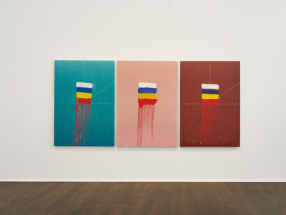 Pat Steir, Song, ausstellungsansicht. Mit freundlicher genehmigung der Hauser and Wirth Gallery