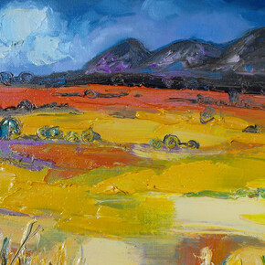 Yellow Moorland, the Campsies by Judith I Bridgland