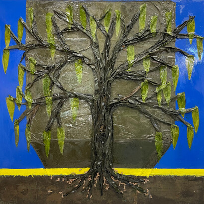 Fabio Pietrantonio, Natural love - Verso la pace - 200x200 cm. Courtesy of the artist and Gallerie d'Italia Napoli 