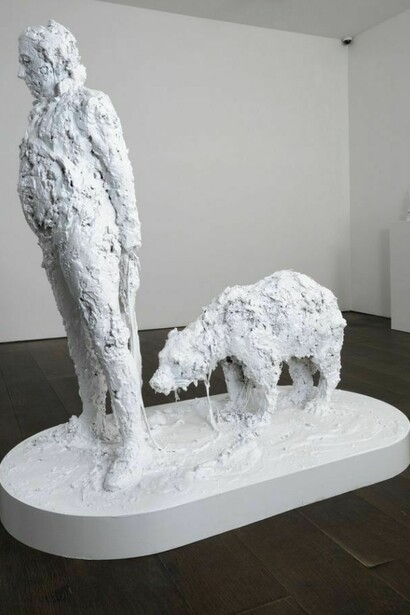 Nicola Hicks, Banker I, 2009, plaster (to be cast in bronze), edition 3, 78 x 40 x 81 inches, © Nicola Hicks, courtesy of Flowers Gallery