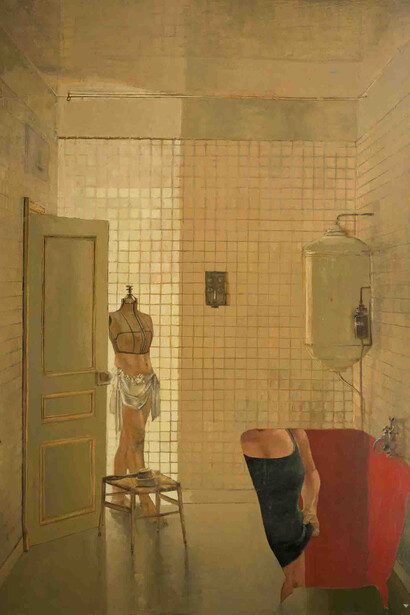 “Honeymoon in France,” Patrick Pietropoli, Oil on canvas, 78” x 56” (198 x 142.2cm)