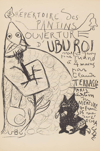 Alfred Jarry, Claude Terrasse, Original score of Repertoire des patins: the overture to Ubu Roi (detail). Paris, 1898. Courtesy of Museu Picasso